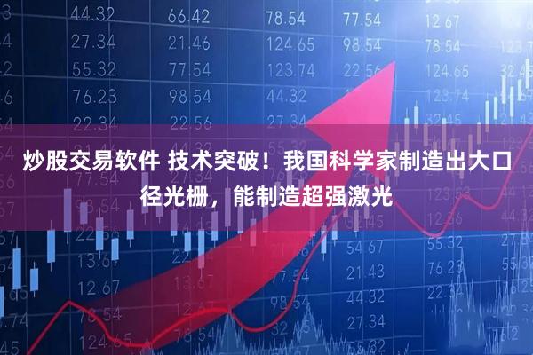 炒股交易软件 技术突破！我国科学家制造出大口径光栅，能制造超强激光
